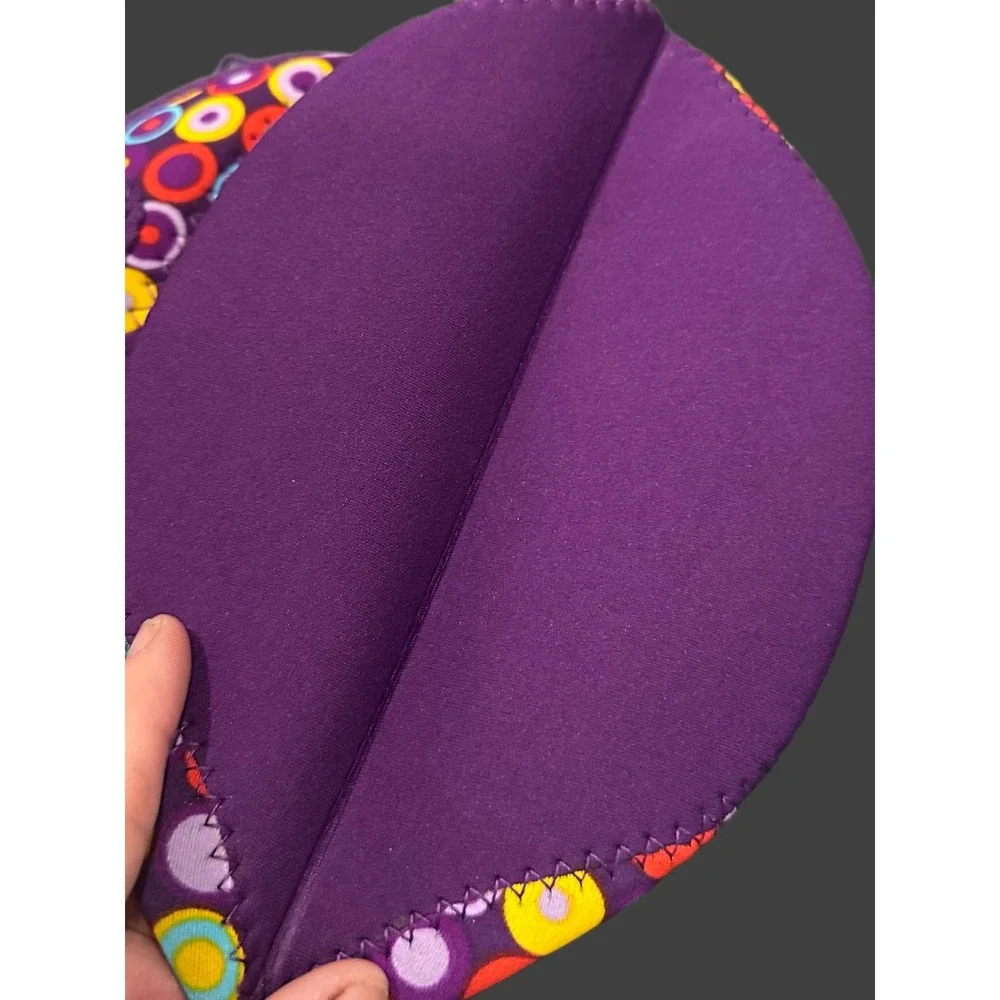 BYO by Built NY Express Lunch Bag Purple Retro‎ Circle Print Neoprene B-LB32